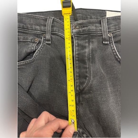 Rag & Bone Men's Size 32 Black Distressed Standard Issue Fit 1 Extra Slim Jeans - Picture 6 of 10